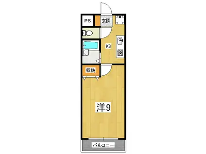 メゾンクレール(1K/1階)の間取り写真