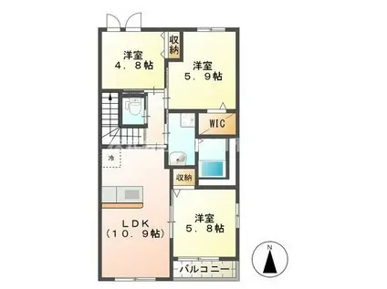グランバージュ早水(3LDK/2階)の間取り写真