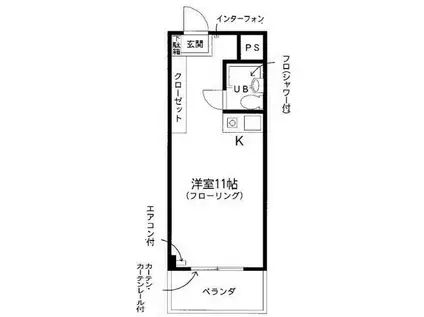 ユトリロつつじが丘(ワンルーム/4階)の間取り写真