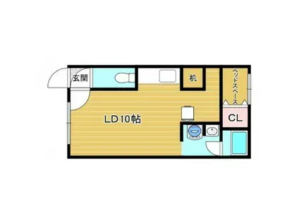 プロヴィデンスII(ワンルーム/2階)の間取り写真