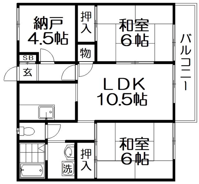 ヒルサイドテラス(2SLDK/1階)の間取り写真