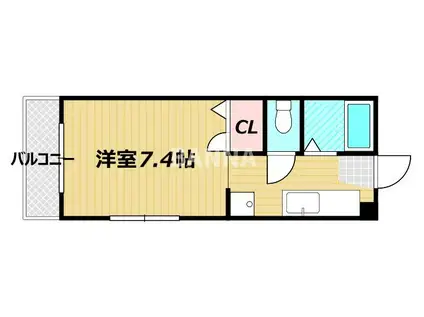 OKANOII(1K/2階)の間取り写真