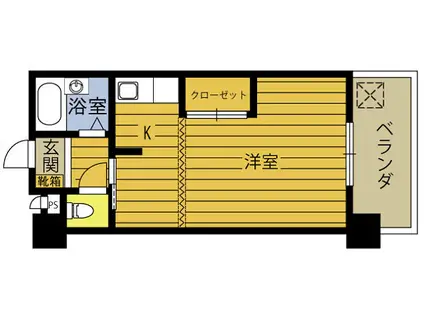 ラトゥール金池(1K/5階)の間取り写真