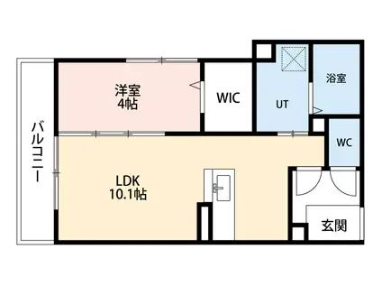 アパートメントハウス針崎II(1LDK/1階)の間取り写真