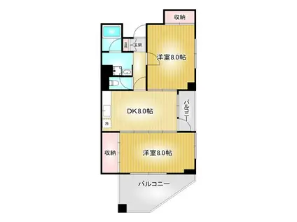 丸の内小竹ビル(2DK/8階)の間取り写真