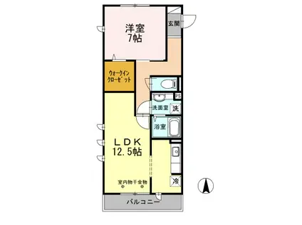 エクセルハイム II(1LDK/1階)の間取り写真