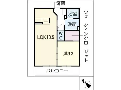 たじまV(1LDK/2階)の間取り写真