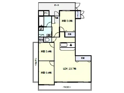 ドリーミー片浜(3LDK/7階)の間取り写真