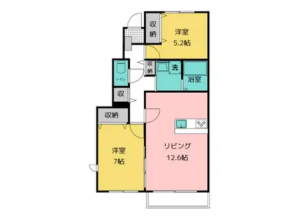 F MALIE(2LDK/1階)の間取り写真