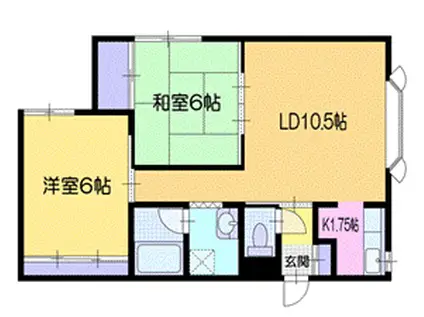 マリーンヒルズ桜(2LDK/2階)の間取り写真