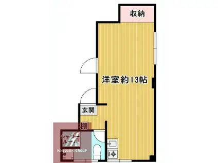 サニーサイドハイツ(ワンルーム/2階)の間取り写真