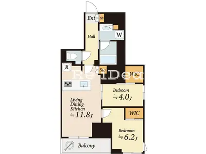 ザ・パークハビオ市ヶ谷ウエスト(2LDK/13階)の間取り写真