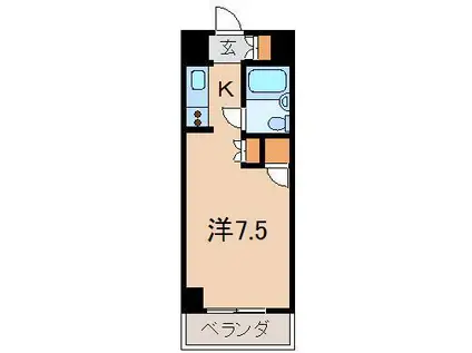 メゾン・ド・バーグ(ワンルーム/3階)の間取り写真