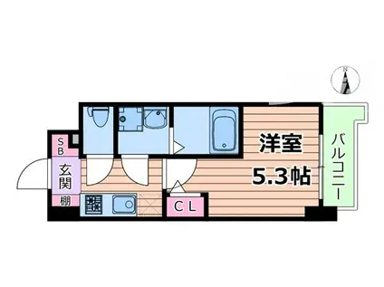 SOLASIARESIDENCE千里丘(1K/6階)の間取り写真