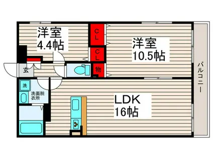 リブリ・SHISUI 1(2LDK/3階)の間取り写真