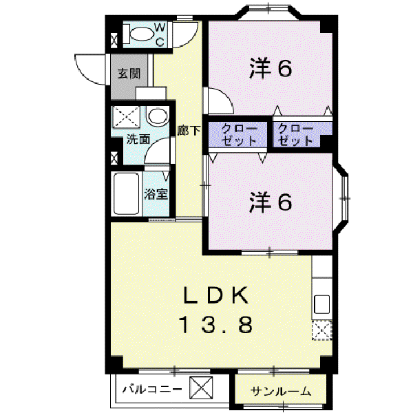 T.レックス(2LDK/3階)の間取り写真