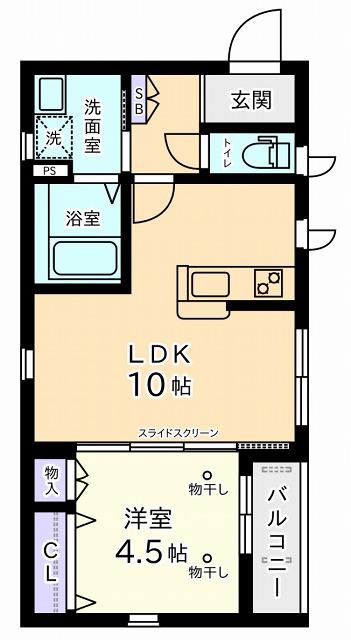 イースト RAY(1LDK/1階)の間取り写真