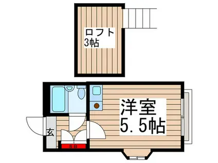 ルーテシア高砂A棟(ワンルーム/2階)の間取り写真