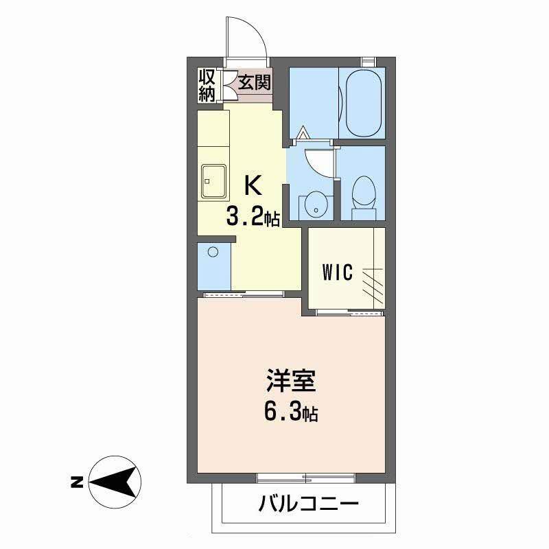 グランシード桃山(1K/2階)の間取り写真