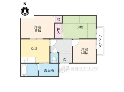 プリメール(3DK/1階)の間取り写真