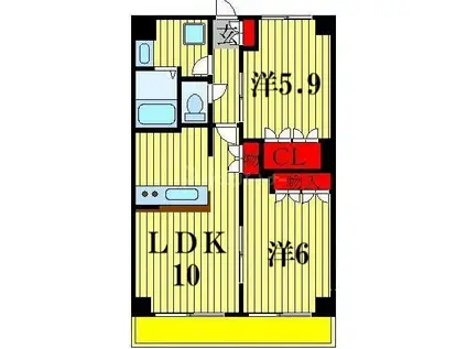 HIMMEL BLA(2LDK/3階)の間取り写真