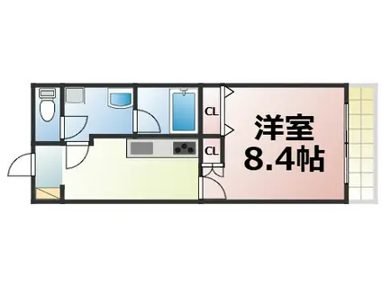 ロータスコートIII(1K/3階)の間取り写真