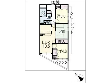 グランドメゾン勝川(3LDK/3階)の間取り写真