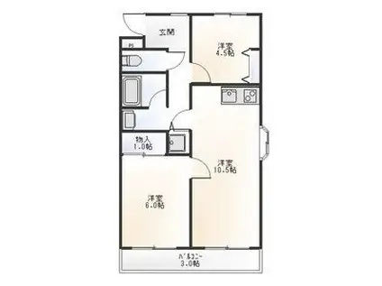 レジデンスNB(2LDK/2階)の間取り写真