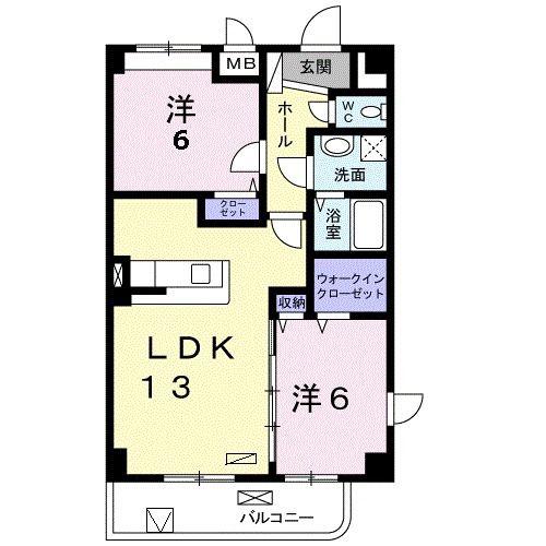 HTミニョンII(2LDK/3階)の間取り写真