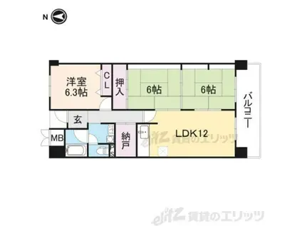 セントラル千里東(3LDK/3階)の間取り写真