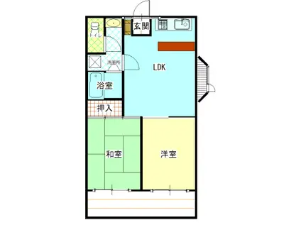 太田リッチコンドミニアム(2LDK/3階)の間取り写真