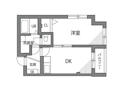 ドルチェ学芸大学(1DK/2階)の間取り写真
