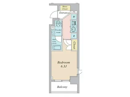 プライマル大森(1K/1階)の間取り写真