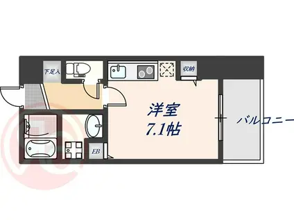 レジデンス本町(ワンルーム/3階)の間取り写真