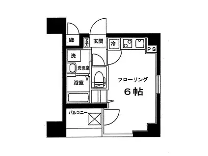 グリフィン・東銀座(ワンルーム/8階)の間取り写真