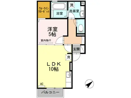 リッチジャスミン(1LDK/2階)の間取り写真