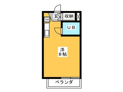 アメニティコウヤマ第8ガーデン(ワンルーム/2階)の間取り写真