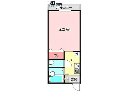 ACRASうべ(1K/2階)の間取り写真