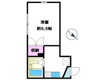 ハイツグランバレー(1K/2階)の間取り写真