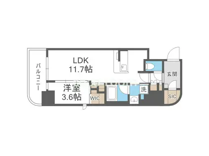 コンフォリア・リヴ北浜淡路町(1LDK/9階)の間取り写真
