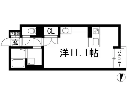 レオネクストみやのまえ(ワンルーム/2階)の間取り写真