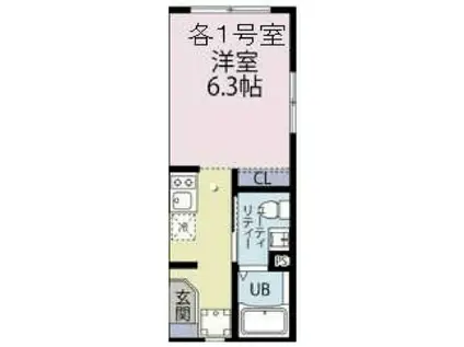 ベルフィオーレ門前仲町(1K/5階)の間取り写真