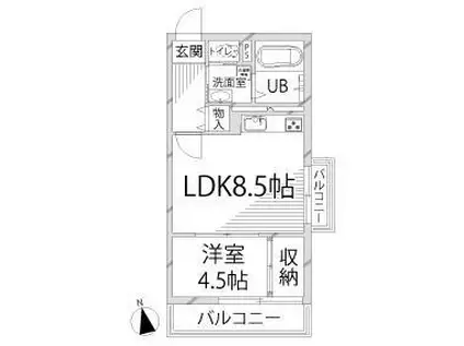 メゾン・ド・アルシュ(1LDK/6階)の間取り写真