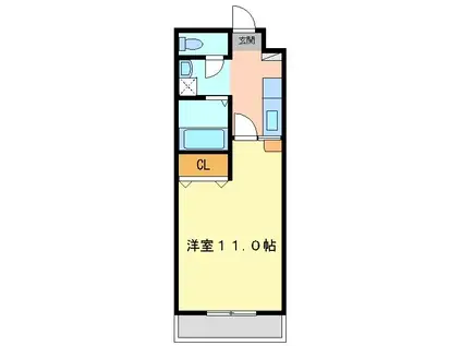 エスコート8(1K/2階)の間取り写真