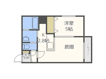 エルグランコート北36条(1LDK/2階)の間取り写真