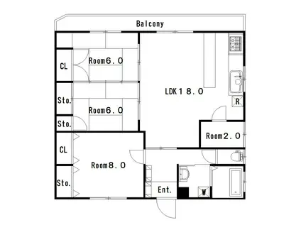 中島ビル(3SLDK/3階)の間取り写真