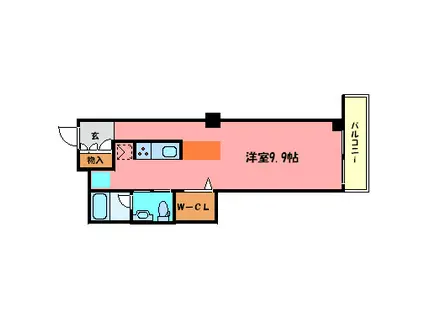 トスト明石(ワンルーム/3階)の間取り写真