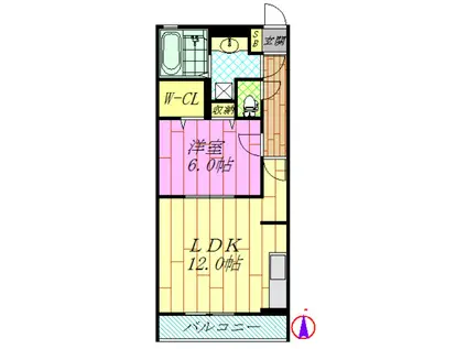 アローズ(1LDK/2階)の間取り写真