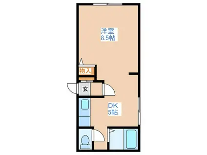 グランメールパレ(1DK/2階)の間取り写真