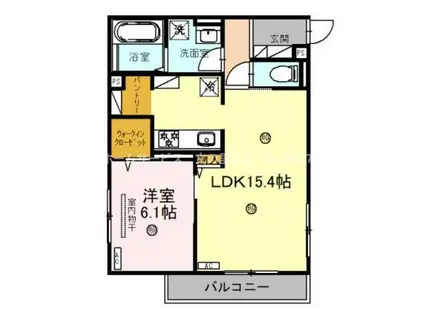 カーサルミノサ王子町(1LDK/1階)の間取り写真